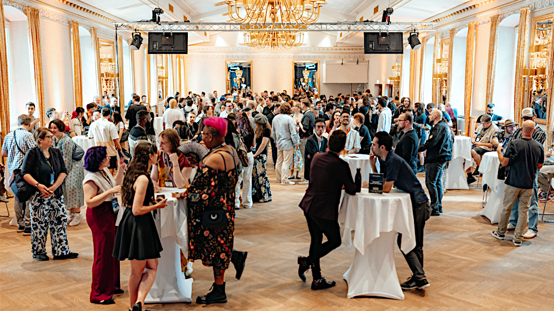 reception Attendees in the event's glamorous venue Wolkenburg Cologne