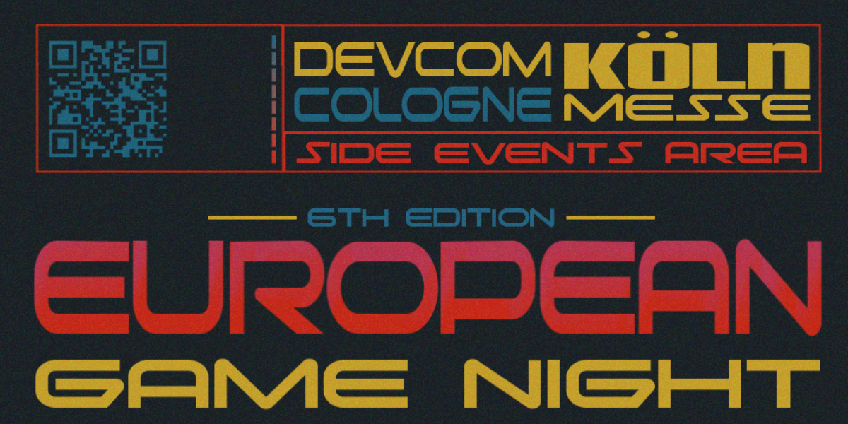 Promo banner for the 6th European Game Night by Spielfabrique at devcom