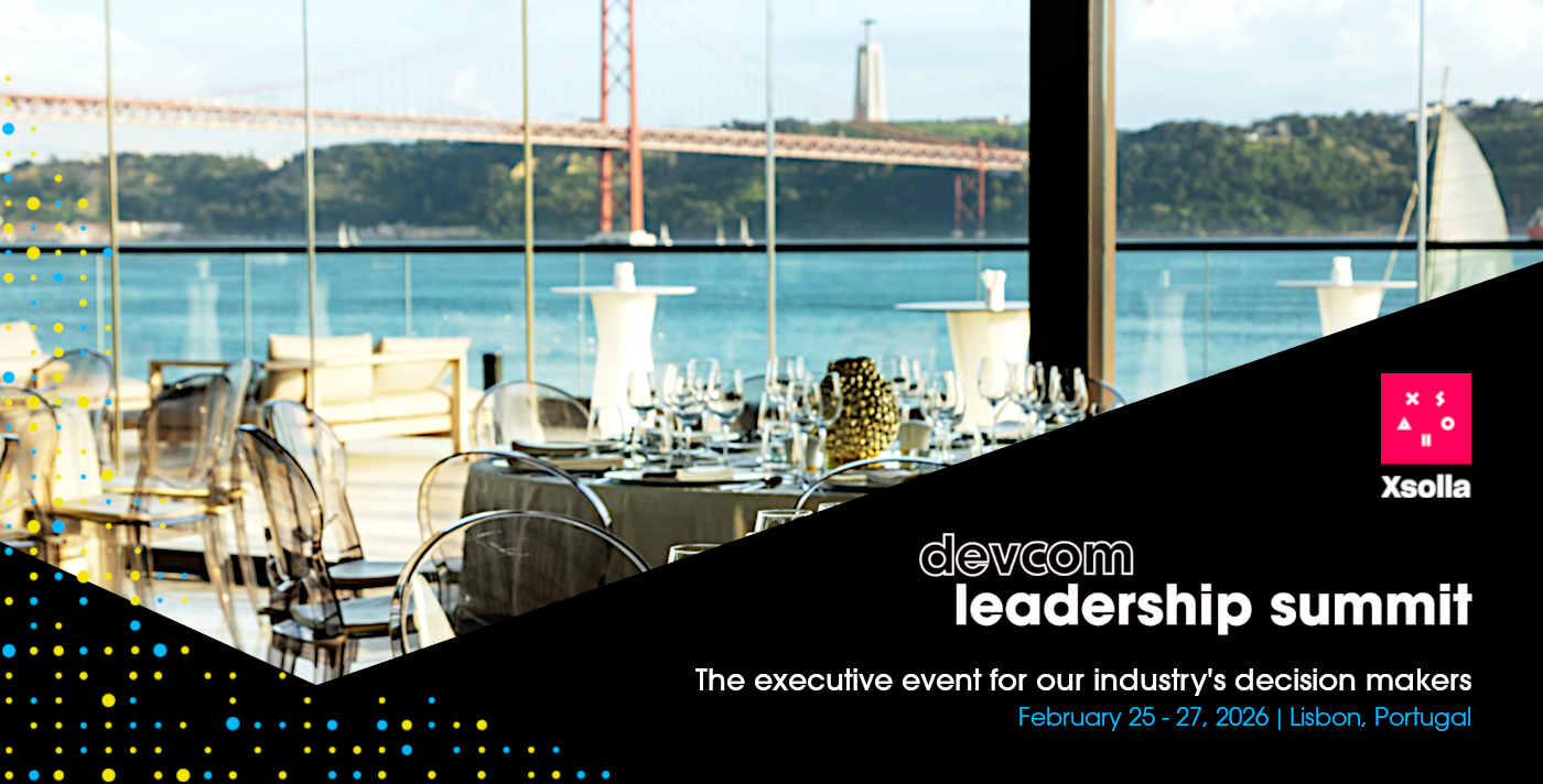 Promo banner for the devcom leadership summit, February 25-27, 2026 in Lisbon, Portugal